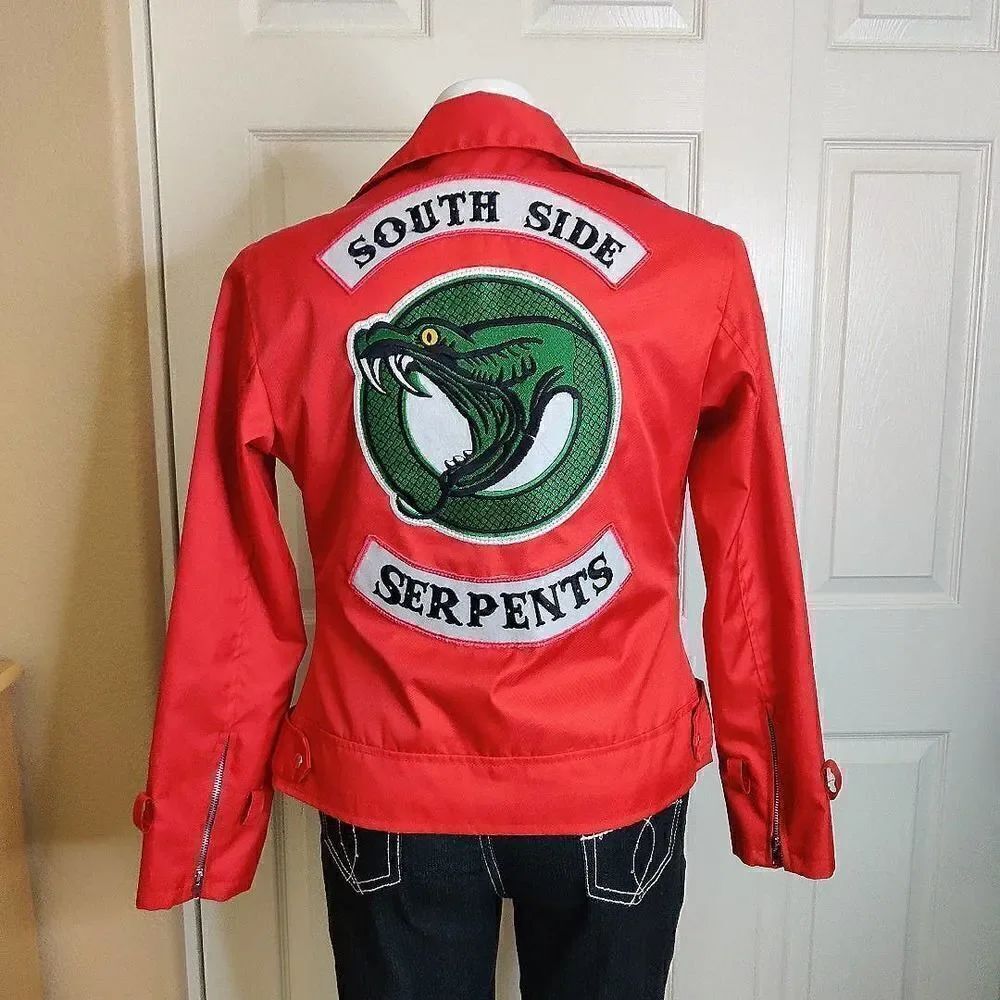 The Jasperz Southside Serpents Red Moto Jacket sz L